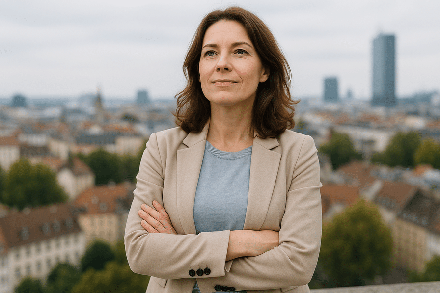 A woman showing confidence and empowerment