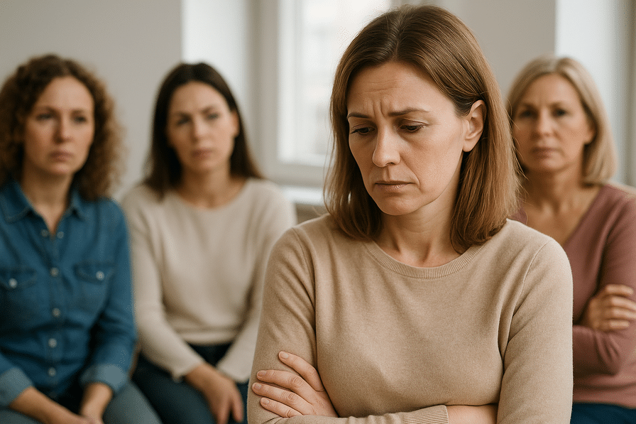 תיאור תמונה ברור בנושא 'חוסר ביטחון עצמי אצל נשים'