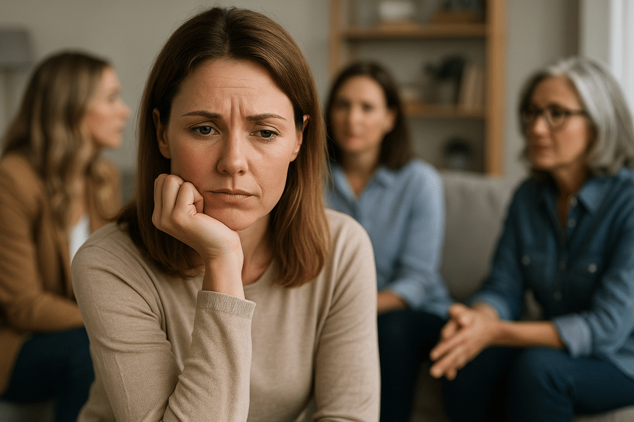 אישה בטוחה ומצליחה עומדת בצומת דרכים, מסמלת את המעבר מחוסר ביטחון לביטחון עצמי גבוה