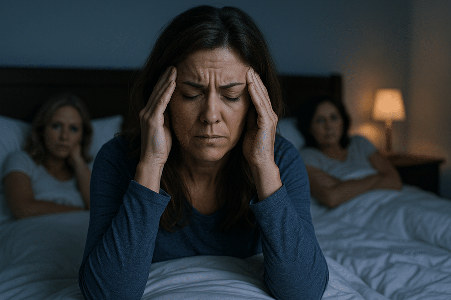 תיאור תמונה ברור בנושא 'איך לעצור מחשבות חרדתיות שחוזרות בלילה?'