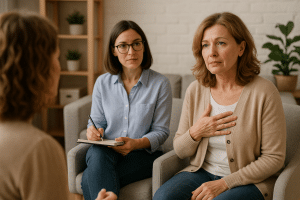 אישה עומדת בביטחון, מסמלת צמיחה אישית והעצמה במערכות יחסים