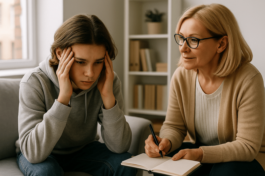 תיאור תמונה ברור בנושא 'טיפול רגשי לבני נוער עם ADHD'