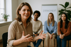 תיאור תמונה ברור בנושא 'סדנאות העצמה לנשים'