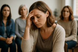 A woman practicing emotional regulation in a peaceful environment