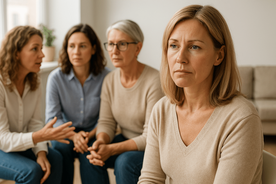 A confident woman breaking free and finding empowerment through mental coaching.