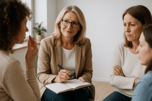 A woman practicing mental coaching and changing thought patterns